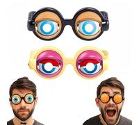 GUUTHQOR Winking Eye Glasses,Winking Glasses,Funny Glasses With Winking Eye Mechanism,Halloween Trick Funny Eyes Glasses,For Dress Up Party Birthday Photography Role Play Themed Events (A+C)