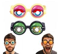 GUUTHQOR Winking Eye Glasses,Winking Glasses,Funny Glasses With Winking Eye Mechanism,Halloween Trick Funny Eyes Glasses,For Dress Up Party Birthday Photography Role Play Themed Events (B+C)