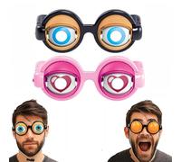 GUUTHQOR Winking Eye Glasses,Winking Glasses,Funny Glasses With Winking Eye Mechanism,Halloween Trick Funny Eyes Glasses,For Dress Up Party Birthday Photography Role Play Themed Events (A+D)