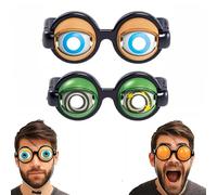 GUUTHQOR Winking Eye Glasses,Winking Glasses,Funny Glasses With Winking Eye Mechanism,Halloween Trick Funny Eyes Glasses,For Dress Up Party Birthday Photography Role Play Themed Events (A+B)