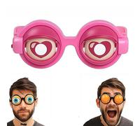 GUUTHQOR Winking Eye Glasses,Winking Glasses,Funny Glasses With Winking Eye Mechanism,Halloween Trick Funny Eyes Glasses,For Dress Up Party Birthday Photography Role Play Themed Events (Pink)