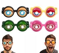GUUTHQOR Winking Eye Glasses,Winking Glasses,Funny Glasses With Winking Eye Mechanism,Halloween Trick Funny Eyes Glasses,For Dress Up Party Birthday Photography Role Play Themed Events (4PCS)