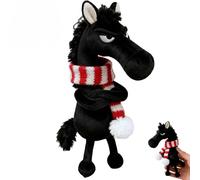 GUUTHQOR Year of The Horse Lucky Mascot New Year Good Luck Gift 2026,Lucky Horse Guardians Soft Horses Plush Pendant - Courage Strength For Backpack Purse and Bag (Black Scarf)