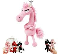 GUUTHQOR Year of The Horse Lucky Mascot New Year Good Luck Gift 2026,Lucky Horse Guardians Soft Horses Plush Pendant - Courage Strength For Backpack Purse and Bag (Pink)