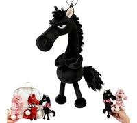 GUUTHQOR Year of The Horse Lucky Mascot New Year Good Luck Gift 2026,Lucky Horse Guardians Soft Horses Plush Pendant - Courage Strength For Backpack Purse and Bag (Black)