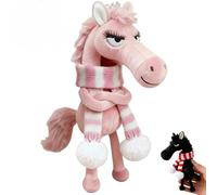 GUUTHQOR Year of The Horse Lucky Mascot New Year Good Luck Gift 2026,Lucky Horse Guardians Soft Horses Plush Pendant - Courage Strength For Backpack Purse and Bag (Pink Scarf)