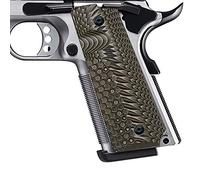 Guuun 1911 Grips G10 Full Size Government Commander Custom Grip, Ambi Safety Cut Ops Eagle Wing Texture