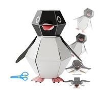GUUZETU Bouncing Buddy Penguin Craft Kit, manualidades interactivas de papel de pingüino, suministros de actividades navideñas en 3D con mecanismo de resorte (1set)