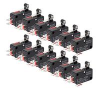 GUUZI 12pcs Interruptor de Límite Micro Momentáneo SPDT 1NO 1NC Interruptor de Brazo de Palanca de Rodillo de Bisagra Corta para Arduino V-155-1C25