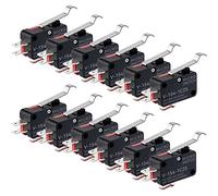 GUUZI 12pcs Micro Interruptor de Límite Doblado Brazo de Palanca de Flexión de Bisagra Larga Interruptor de Acción a Presión Momentáneo SPDT para Arduino V-154-1C25