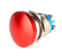 Guuzi 19mm In 3V/6V/12V/24V/48V/110V/220V Pulsador Momentáneo Cabeza De Seta De Metal Botón De Inicio Redondo 1No On Off Terminal De Tornillo Abovedado De Reinicio Automático (Rojo)