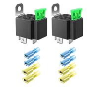 GUUZI 2 Pack 30A 12V DC 4-Pin SPST Fusible Relé Coche Camión -30A ATO/ATC Interruptor de Relé (8pcs Terminal de Nylon)