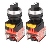 GUUZI 22mm Mantenido Impermeable Autobloqueo Interruptor Selector Giratorio, Voltaje 660VAC y 10A Corriente de Contacto Función de Control NO/NC