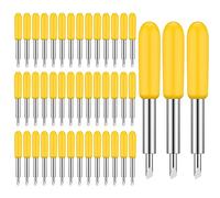 GUUZI 45pcs Cuchillas de Repuesto Cricut 30 ° Thin Media Cricut Blade Cuchillas de Corte de Vinilo (Amarillo)