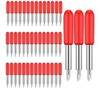 GUUZI 45pcs Cuchillas de Repuesto para Cricut, Cuchilla Estándar de 45° para Medios, Cuchillas de Corte de Vinilo (Rojo)