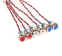GUUZI 6pcs LED Panel Piloto Dash Indicador de Luz de Advertencia 220V-230V 10mm Lámpara Piloto Dash Bombillas Direccionales (Rojo/Azul/Blanco)