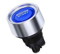Guuzi Botón De Arranque del Motor del Coche DC 12V/50A, Botón De Luz Botón De Encendido De Arranque para Racing Sport Botón Momentáneo De Encendido Y Apagado (Azul)