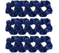Guvass - Paquete de 12 coleteros de terciopelo azul marino con gomas para el pelo