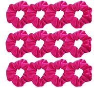 Guvass - Paquete de 12 coleteros para el pelo, elásticos de terciopelo, color rosa