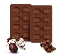 Guvixumi Molde Para Huevos De Pascua 2 Unidades Moldes De Silicona Con Forma De Huevo, Molde Para Hornear De 8 Cavidades Para Chocolate, Pasteles, Magdalenas, Pan Y Cubitos De Hielo.