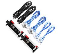 Guwarry 2 jugadores Zero Delay USB Encoder PC a HAPP Joysticks/HAPP Arcade botones para PC, MAME, Raspberry Pi, Arcade1Up - Tres 5 V de potencia de salida para LED joystics/LED Daisy Chain/LED Arcade botones