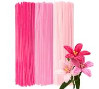 GUWINA 300 Piezas Limpiapipas Manualidades Rosa, 30 cm Largo y 8 mm Grosor, Set de Limpia Pipas de Colores, Tallos Chenilla para Flores DIY y Decoraciones Festivas (Rosa Degradado)