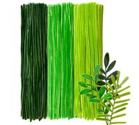 GUWINA 300 Piezas Limpiapipas Manualidades Verde, 30 cm Largo y 8 mm Grosor, Set de Limpia Pipas de Colores, Tallos Chenilla para Flores DIY y Decoraciones Festivas (Verde Degradado)