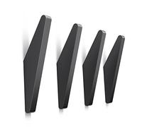 GUWINA 4 Piezas Negro Gancho Pared Triángulo, Moderno Minimalista Colgador Pared Aleación de Aluminio Sólido Ganchos para Ropa Multiusos Percha Pared para Colgar Abrigo Bata con Tornillos
