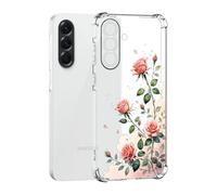 Guxira - Carcasa compatible con Samsung Galaxy A56 5G, funda de protección a prueba de golpes, silicona con diseño de flores, flexible, antiarañazos, transparente, protección de la cubierta, color