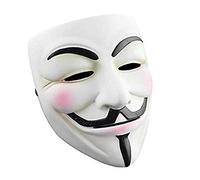 Guy Fawkes - Máscara de resina acolchada V para Vendetta Anónima, fiesta, cosplay, disfraz de Halloween, blanco, Talla única
