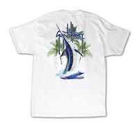 Guy Harvey Palm Tree Splash S/S - Camiseta para hombre (talla XXXL), color blanco