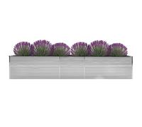 GuyAna Arriate de jardín de Acero galvanizado Gris 400x80x77 cm Jardineria Accesorios Huerto Vertical