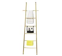 GuyAna Escalera de toallero de baño Independiente, Estante de Secado de Acero Inoxidable, Soporte de Estante de Manta para Sala de Estar, baño, Cocina/Blanco (Dorado)