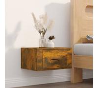 GuyAna Mesita de Noche de Pared Color Roble Ahumado Mesita Noche Estrecha Mesillas De Noche Dormitorio 50x36x25 cm