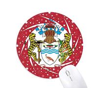 Guyana South America National Emblem Wheel mouse pad de goma roja redonda