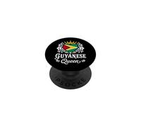 Guyanese Queen Guyana Flag Proud Guyanese Woman PopSockets PopGrip Adhesivo
