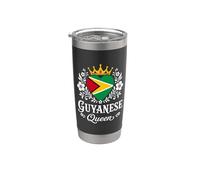 Guyanese Queen Guyana Flag Proud Guyanese Woman Vaso térmico de acero inoxidable de doble pared