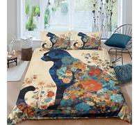 GUYDZOOM Floral Mosaic Style Funda de Edredón Microfibra Suave 3 Piezas Estampado 3D Floral Mosaico Estilo Funda Edredon con Fundas de Almohada Antibacteriana Lavables for Familia Double（200x200cm）