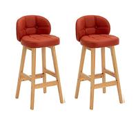 Guyifuny Juego de 2 taburetes de Bar Modernos, Altura de mostrador, Estructura de Madera, tapizados en Piel sintética, para Cocina, Isla, Comedor, Patio, n.° 3, 70 cm de Altura.