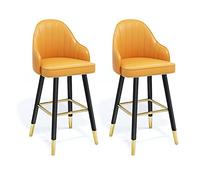 Guyifuny Juego de 2 taburetes de Bar para Isla de Cocina, Silla de Desayuno con Respaldo, Cuero sintético de Primera Calidad, cómodo Taburete Alto tapizado, B, Altura del Asiento: 75 cm