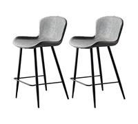 Guyifuny Juego de 2 taburetes de Bar Vintage, Altura de mostrador, para Pub, Cocina, Comedor, Capacidad de 140 kg, Color Gris, Altura del Asiento: 65 cm