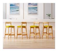 Guyifuny Juego de 4 taburetes de Bar Acolchados para Desayuno, Elegantes sillas de Madera para Isla de Cocina, reposapiés para el hogar, n.° 4