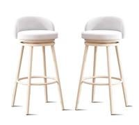 Guyifuny Juego de taburetes giratorios Modernos de 1/2/3/4, sillas de Comedor de Altura de mostrador, Taburete Alto para Isla de Pub, Cocina del hogar, reposapiés Blanco, Asiento Giratorio de 360°, 2