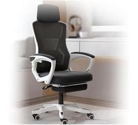 Guyifuny Silla de Escritorio con Ruedas, Silla ejecutiva giratoria, tapizada en Malla Transpirable, Respaldo Ajustable de 90 a 135°, sillón para computadora con reposapiés