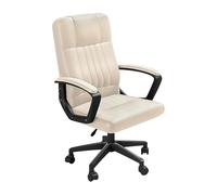 Guyifuny Silla de Escritorio para computadora de Cuero sintético, giratoria 360°, con cojín de látex y Ruedas
