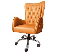Guyifuny Silla de Oficina giratoria, Silla de Ordenador, Silla giratoria para Estudio en casa, Silla Trasera, Silla de Jefe, Silla de Maquillaje, Silla de tocador de Cuero PU