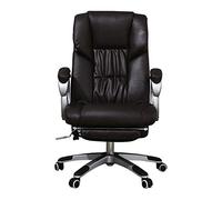 Guyifuny Silla de Oficina para computadora, Silla ejecutiva de Cuero sintético, Silla de Conferencia, cómoda, reclinable, giratoria, ergonómica, con Respaldo Alto para el hogar, el Dormitorio y el es