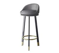 Guyifuny Sillas de Bar, taburetes de Isla de Cocina, taburetes giratorios con Respaldo bajo, para Isla, para salón, Pubs, Gris Oscuro, 70 cm