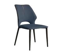 Guyifuny Sillas de Comedor Modernas de Piel sintética para Cocina, Comedor, Sala de Estar, Ocio, con Patas de Metal Negro, Color Azul.