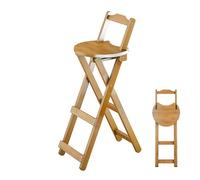 Guyifuny Taburete Plegable de bambú con Respaldo, Altura de mostrador, no Requiere Montaje. Silla de Comedor Plegable para Dormitorio, Cocina, tocador, Iglesia y Exteriores. Natural, 75 cm/30 Pulgada